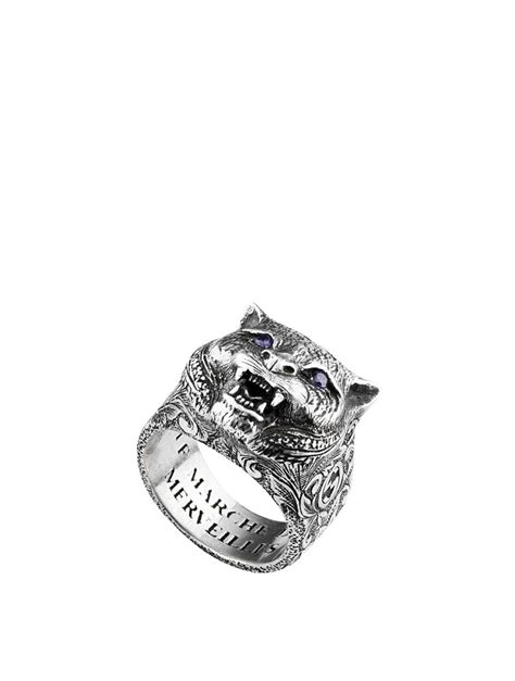 feline head ring gucci|Gucci Garden feline head ring .